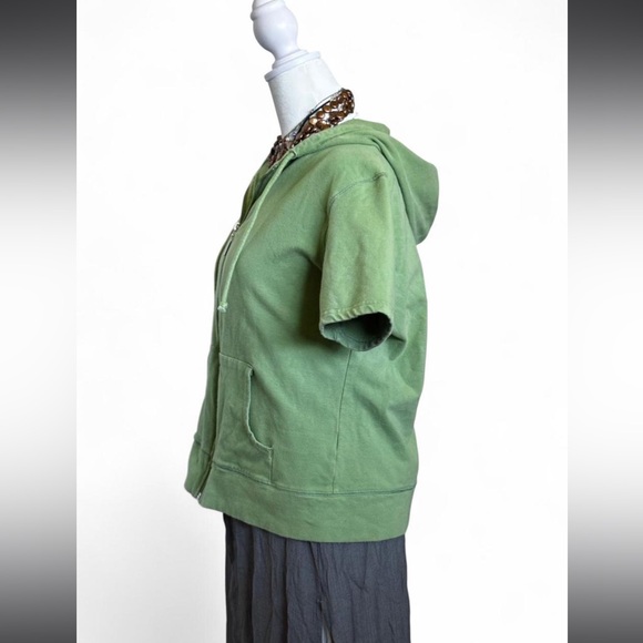 Green Vintage Kozi Y2K Zip-Up T-Shirt Hoodie - Picture 5 of 7